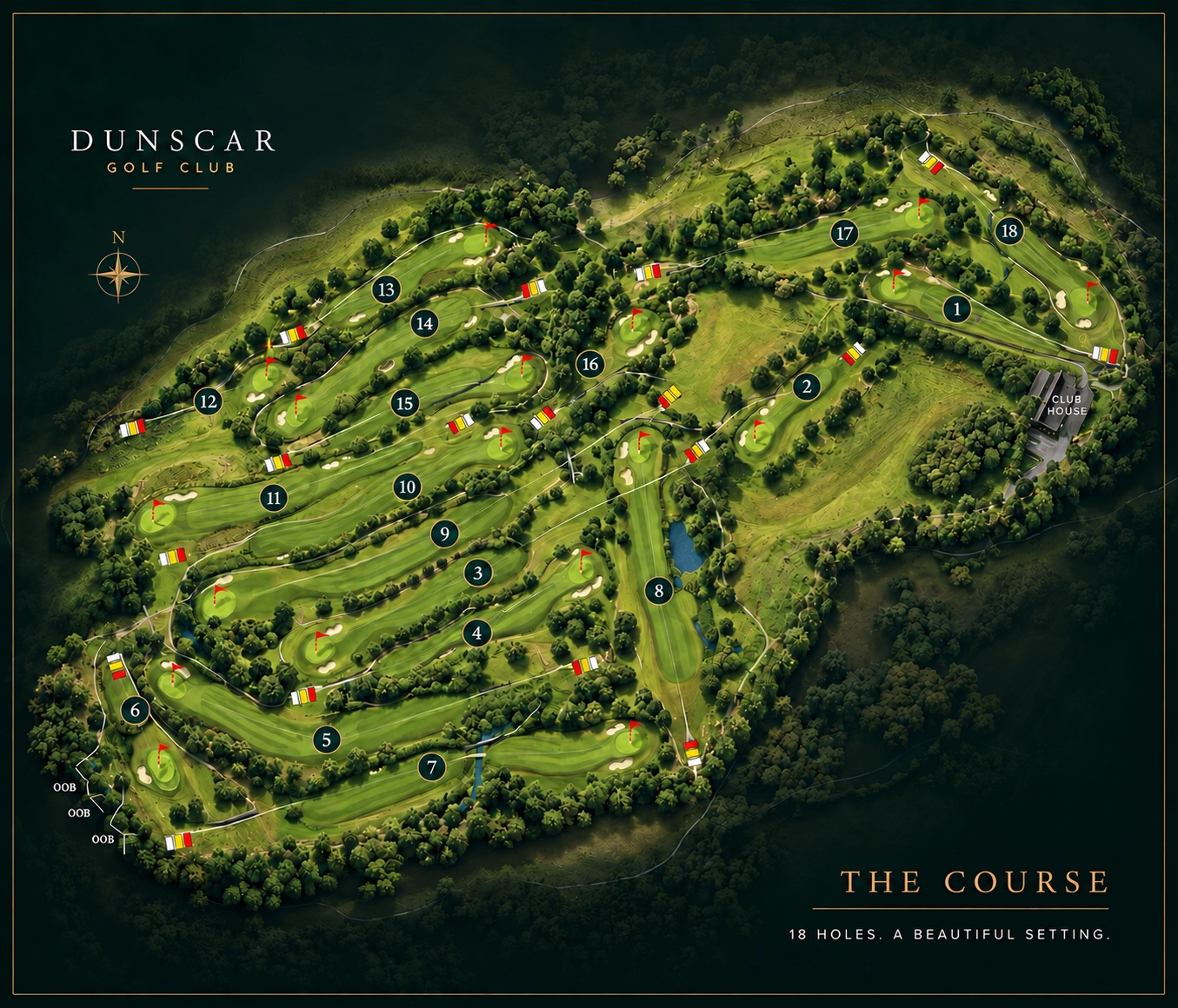 Dunscar Golf Club 18 hole course map